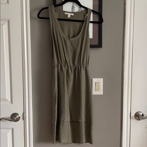 Olive Silk Tank Dress